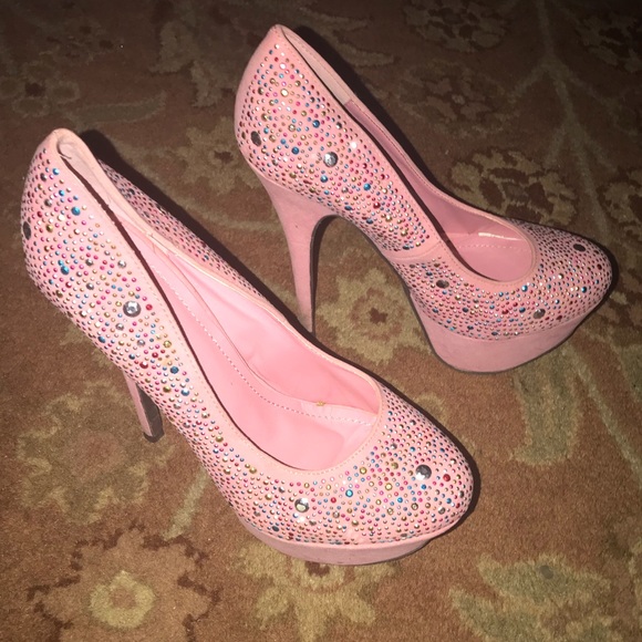 💕Pink Rhinestone Heels💕 - Picture 4 of 8